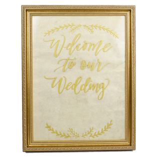 Welcome sign (18x24) with tabletop easel. Customizable with your names
