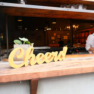 Bar Decor - Cheers Sign (gold)