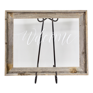 Welcome sign (18x24) with tabletop easel. Customizable with your names + date.