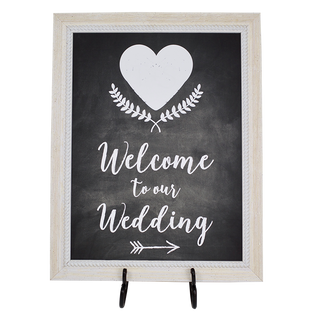 Welcome Sign (18x24) with Tabletop Easel (Initials customizable in heart)